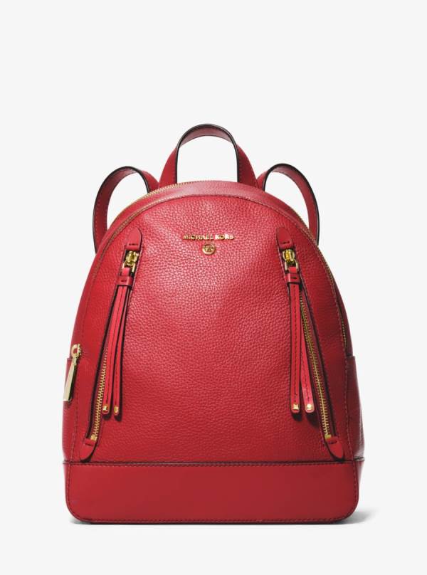 Damske Batohy Michael Kors Brooklyn Medium Pebbled Leather Červené - Kabelky Michael Kors Outlet | WDIPL-0748